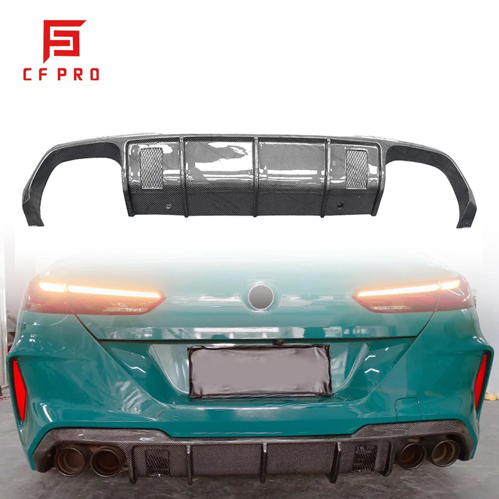 Carbon Fiber V Style Car Rear Bumper Diffuser Lip Fins For BMW M8