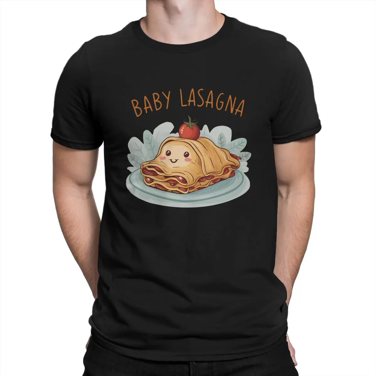 

Baby Lasagna Creative TShirt for Men Little Round Collar Pure Cotton T Shirt Personalize Gift Clothes OutdoorWear