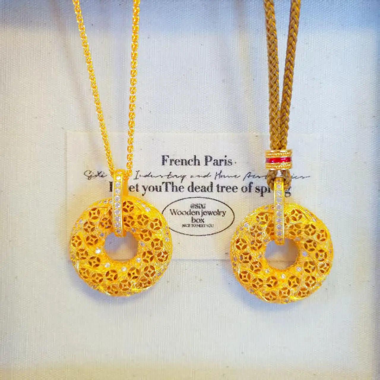 Peace Buckle Pendant Women's 24K Gold AU999 - Thickened gold peace pendant, scratch-resistant for long-term wear