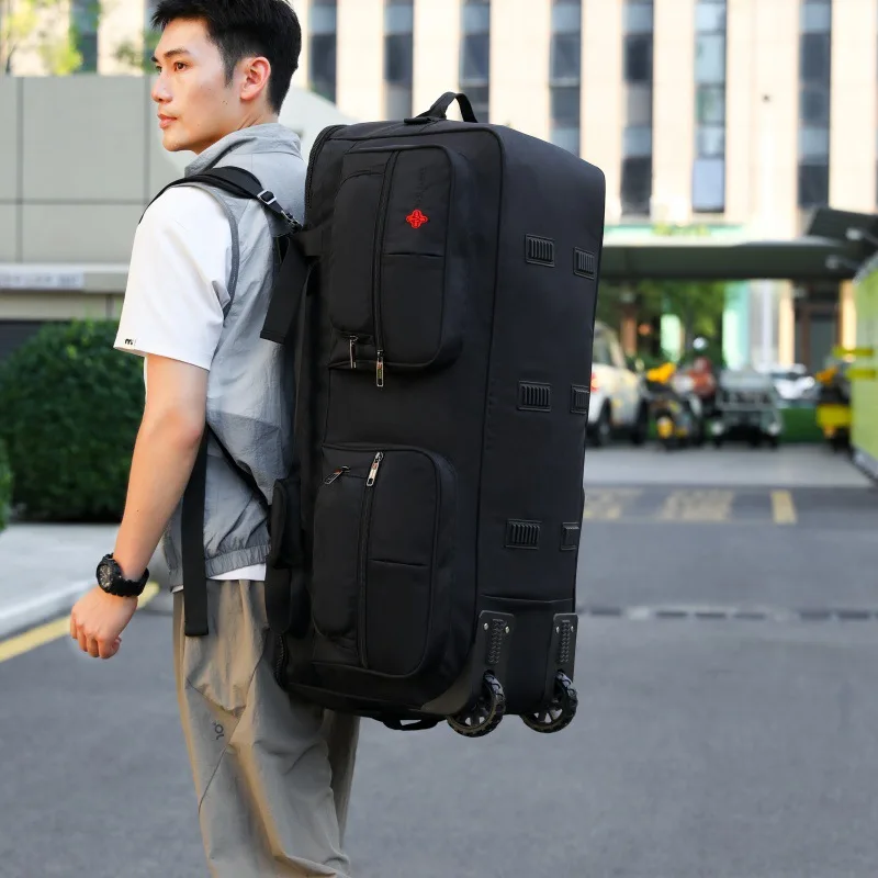 Wheeled Bag Airline Checked Large Capacity Travel Bag Outdoor Camping Handbag Luggage Storage Waterproof Large Bag Travel