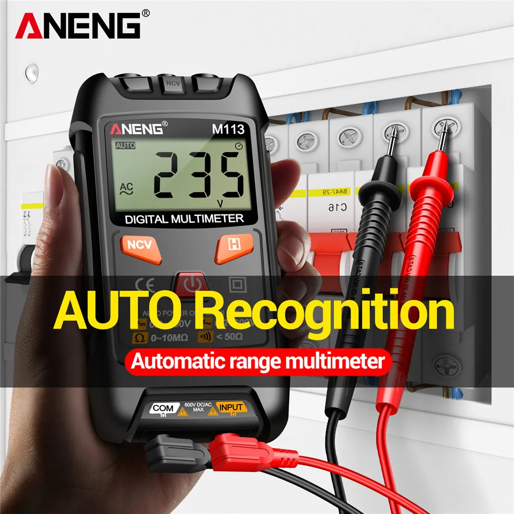 ANENG M113 Pocket Portable Multímetro Tester 1999 Counts Mini Multimeter CAT II 600V AC/DC Voltage Auto Machine Multitester Too