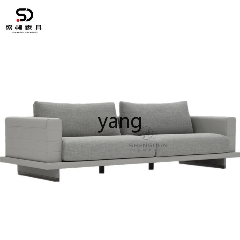 LMM， minimalist leisure chair postmodern villa living room model leather fabric combined with double triple sofa