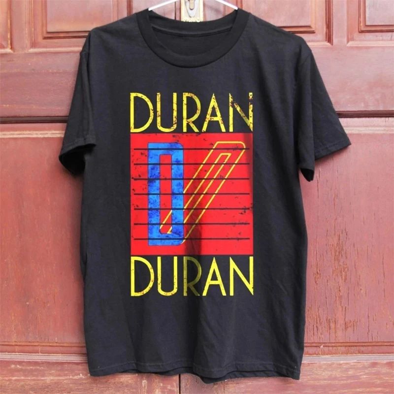 Duran Duran Pop Rock Band Logo unisex black pure cotton T-shirt Casual loose couple pure cotton streetwear oversized t shirt