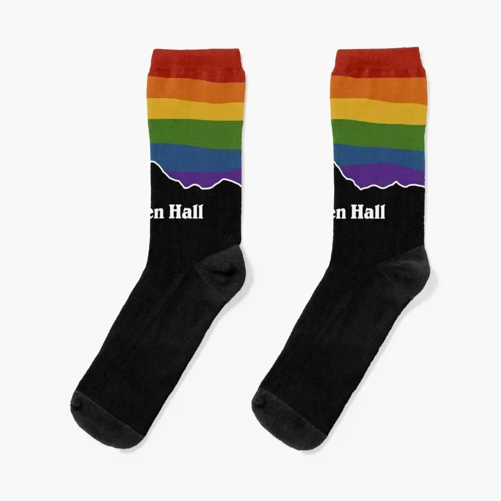 

Shibden Hall - Rainbow Pride Sunset Socks Running Soccer sports stockings custom sports Women's Socks Men's