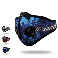 XINTOWN Men Sports Cycling Breathable Carbon Filters Face Mask Bicycle Dust Smog Protective Half Face Neoprene Mask PM2.5