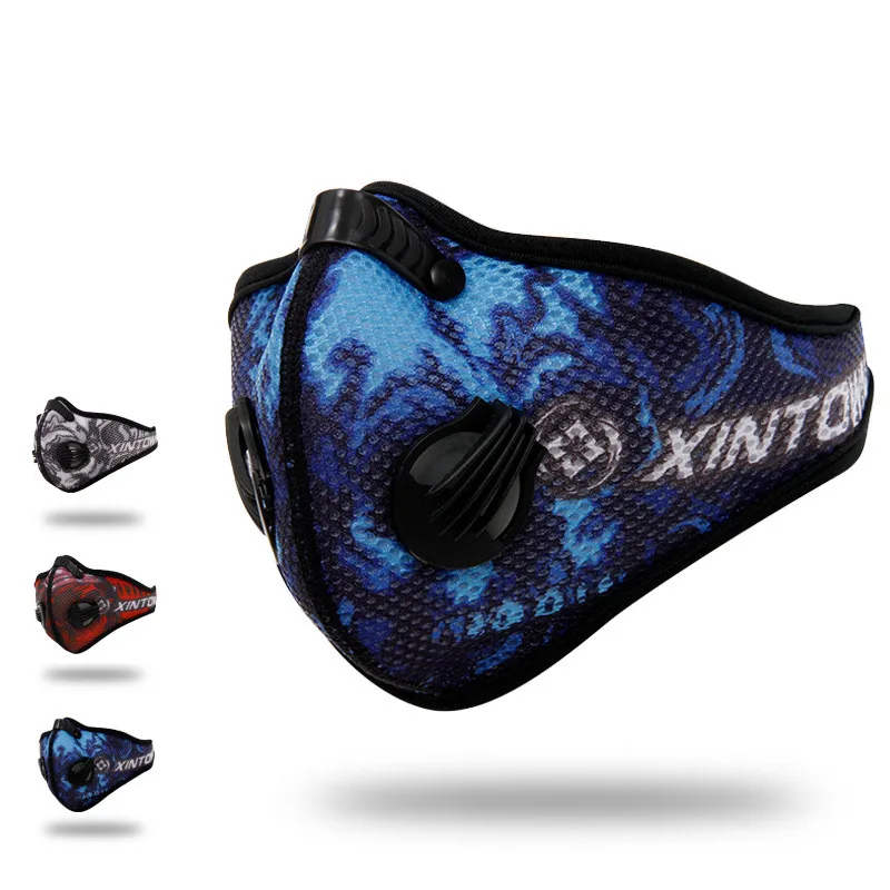 Q331 XINTOWN Men Sports Cycling Breathable Carbon Filters Face Mask Bicycle Dust Smog Protective Half Face Neoprene Mask PM2.5