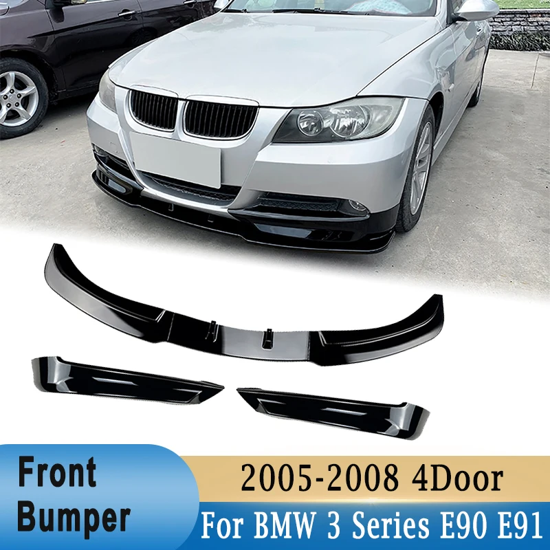 

Front Lower Bumper Spoiler + Side Corner Anti-Scratch Protector Cover for BMW 3 Series E90 E91 318i 320i 325i 330i 2005-2008