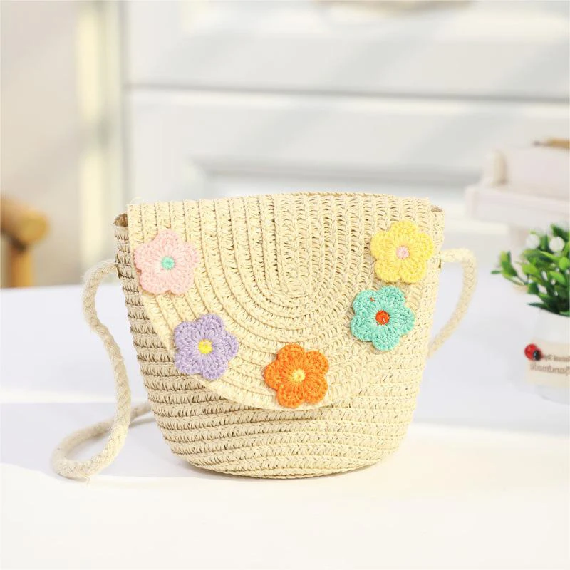 New Flip Style Zero Summer Mini Fashionable Children's Grass Woven Shoulder Bag