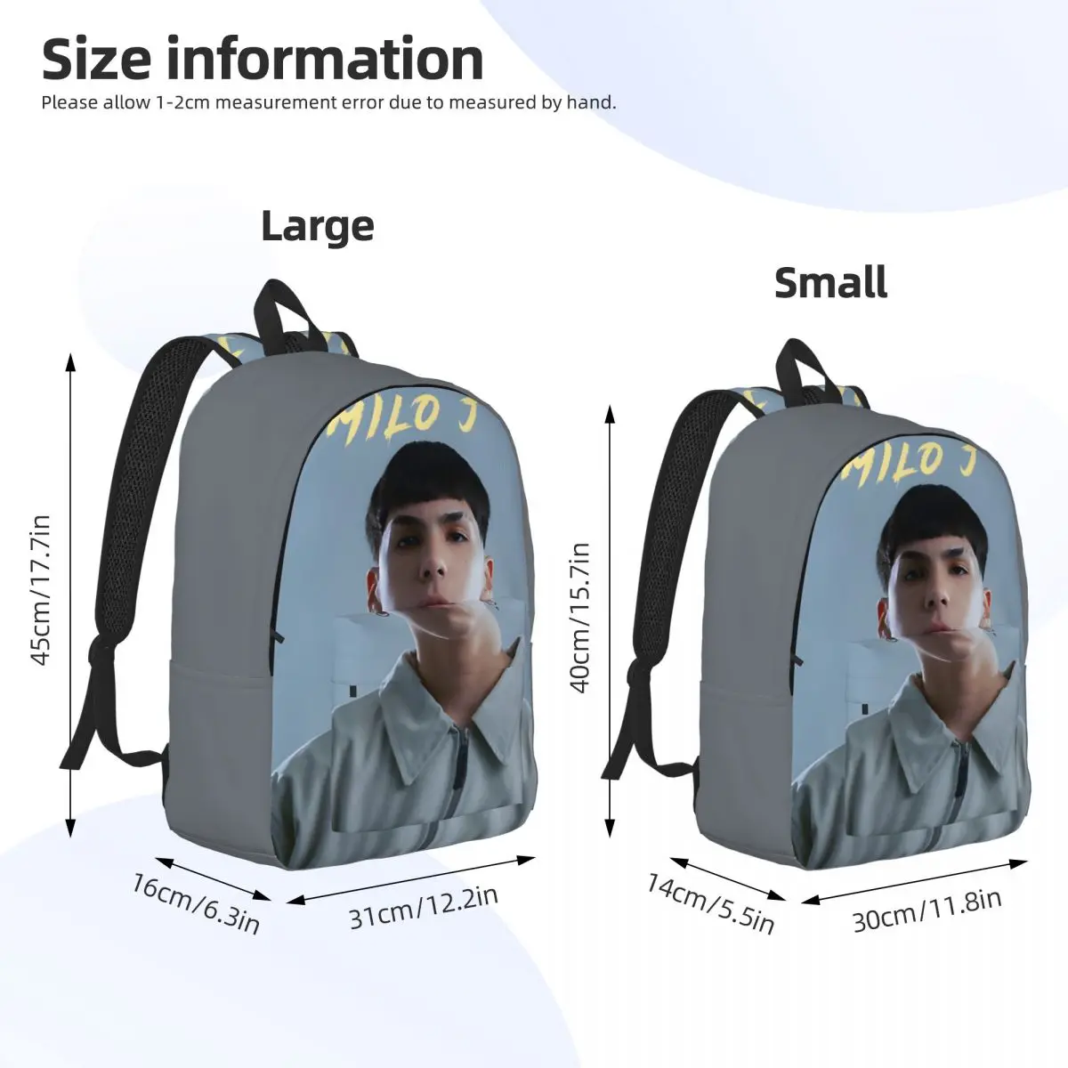 Milo j das glückliche Lied Handtasche milo j College-Student High Street Wandern Geburtstag Reiß verschluss Verschluss Rucksack