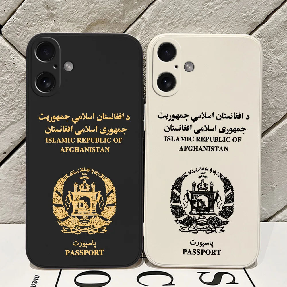 Afghanistan Passport Phone Case for iPhone 16 15 14 13 12 11 Pro Max Mini X XR XSMax 8 7 6 6S Plus Soft Silicone Back Cover