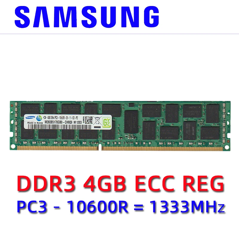 Серверная память Samsung DDR3 4 Гб ecc reg 1333 1600 1866 МГц DIMM ОЗУ с поддержкой материнской платы X79 LGA 2011 14900 12800