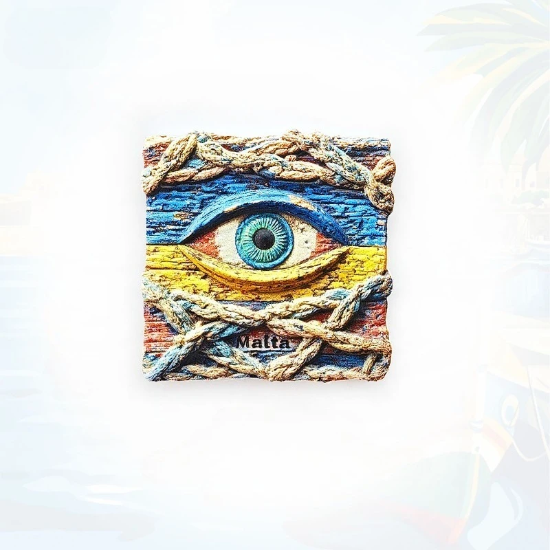 

Malta Eye of Horus Fridge Magnet - 3D Ancient Egyptian Souvenir Mystical Symbol Decor Unique Mediterranean Gift