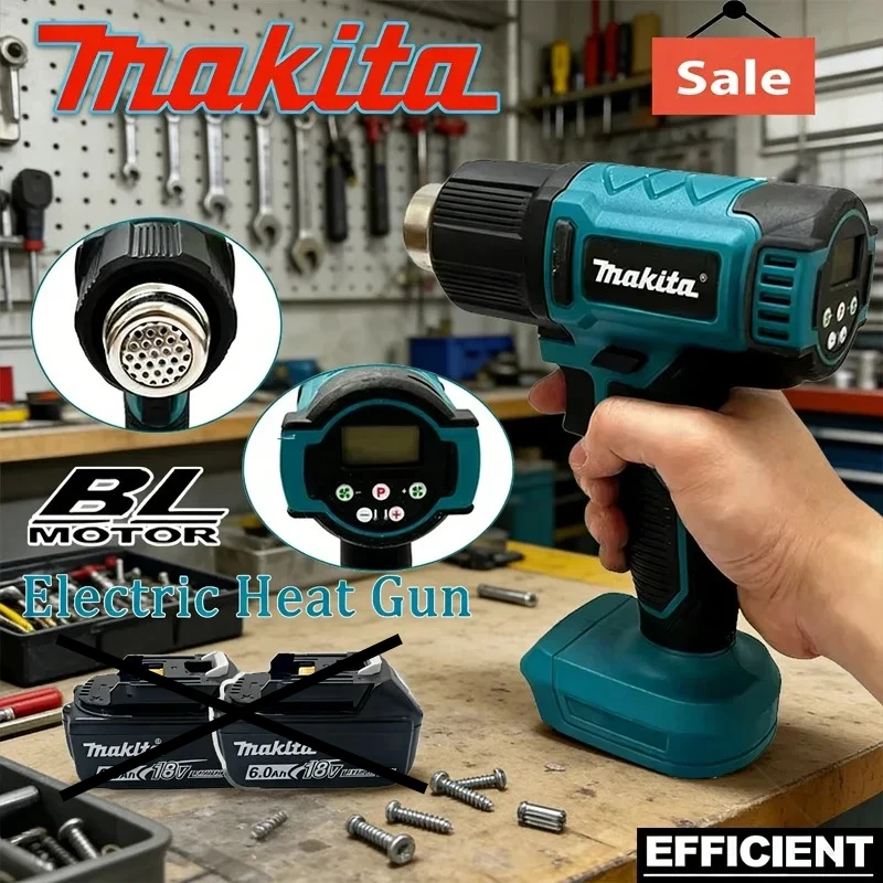 

Makita 550°C Temperature Control Heat Gun Cordless Handheld Hot Air Gun With LED Display Soldering Thermal Blower Tool 18V 20V