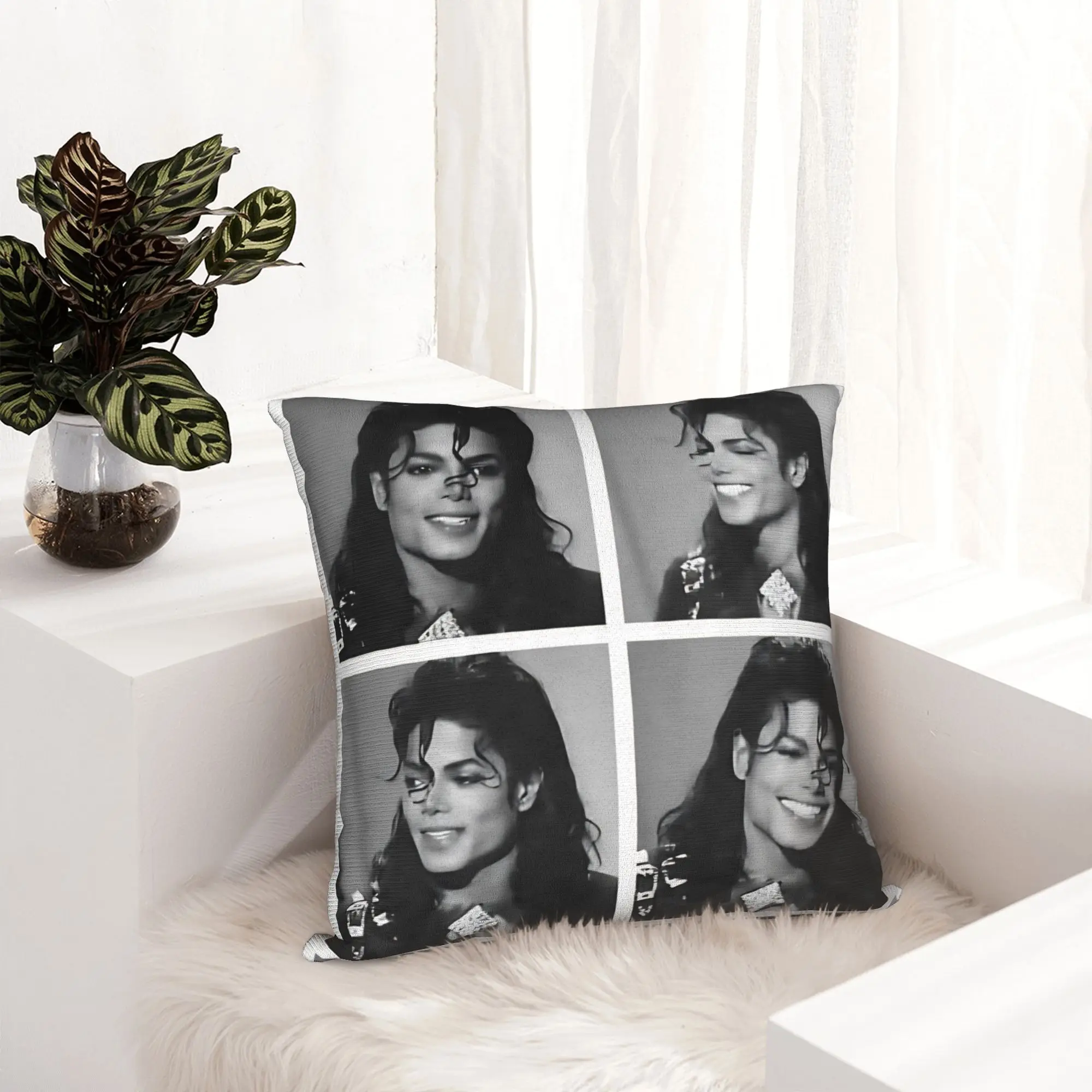 Michaels Jacksons Singer Pop Pillowcase Printed Polyester Cushion Cover Decor  Pillow Case Cover Seater Square 40*40cm