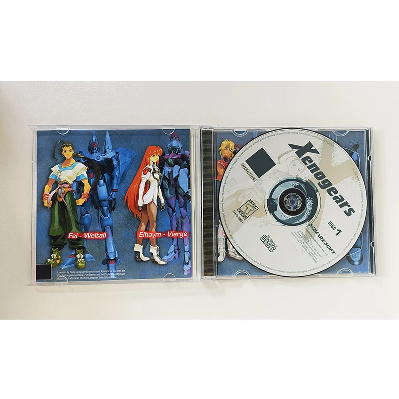 PS1 Xenogears With Manual Copy Disc Game Black Bottom Unlock Console Station 1 Retro Optical Driver Video Game Part