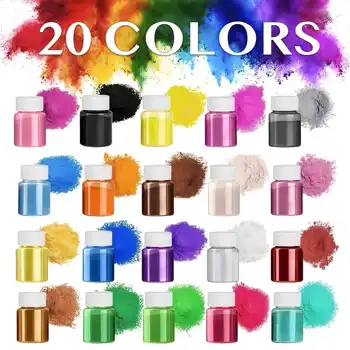 20 Colors, 20ml Pack, Epoxy Resin, Magnesium Powder, Metallic Luster Color Pigments,…