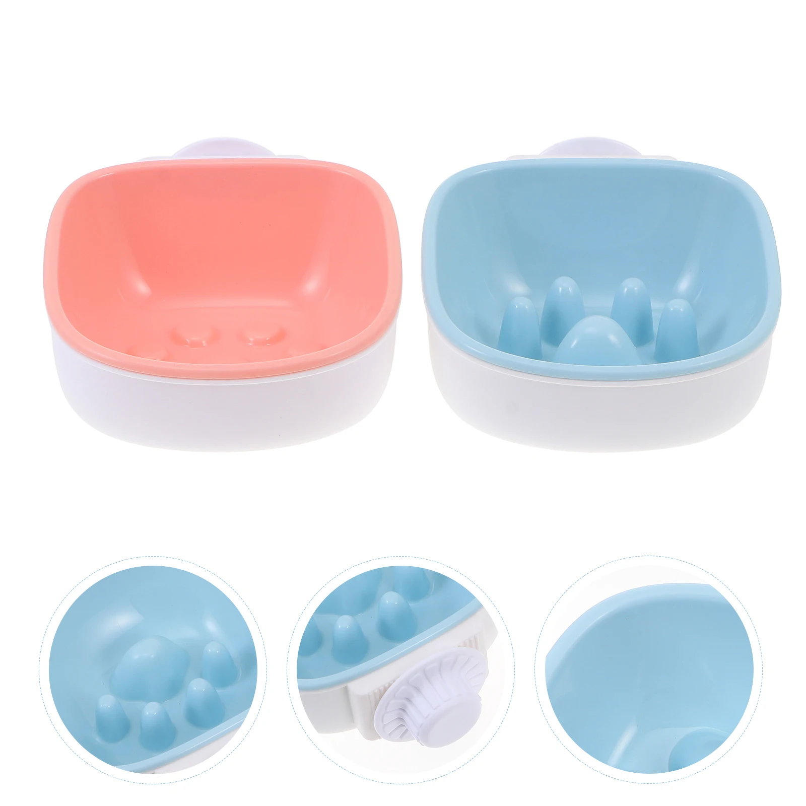 

2pcs Pet Slow Feeder Bowl Hanging Dog Food Water Dish PP Resin Anti Tip Obstacle Design Paw Shape Slow Eating Prevent Bloating