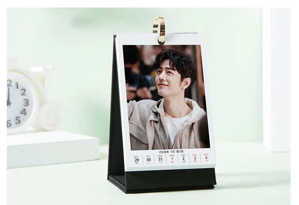 2025 Xiao Zhan Weekly Calendar Cross Year Calendar Star Fashion Desk Calendar Creative Desktop Small Fresh Set