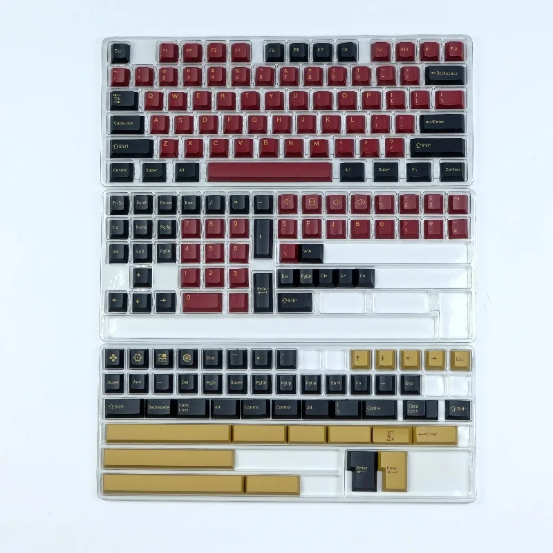 Red Warrior Tastenkappen Original SA/Cherry Profil PBT Double-Shot Tastenkappen für Mechanische Tastaturen Komplettes Set mit 7U geteilter Leertaste