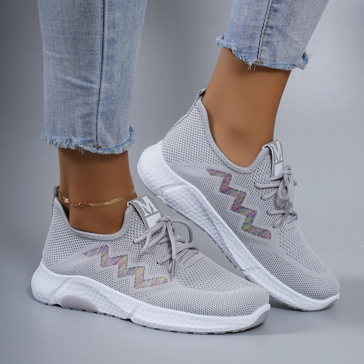 أحذية نسائية صيفية مسطحة شبكية قابلة للتنفس أحذية نسائية أحذية رياضية كاجوال، شحن مجاني للتخليص #3