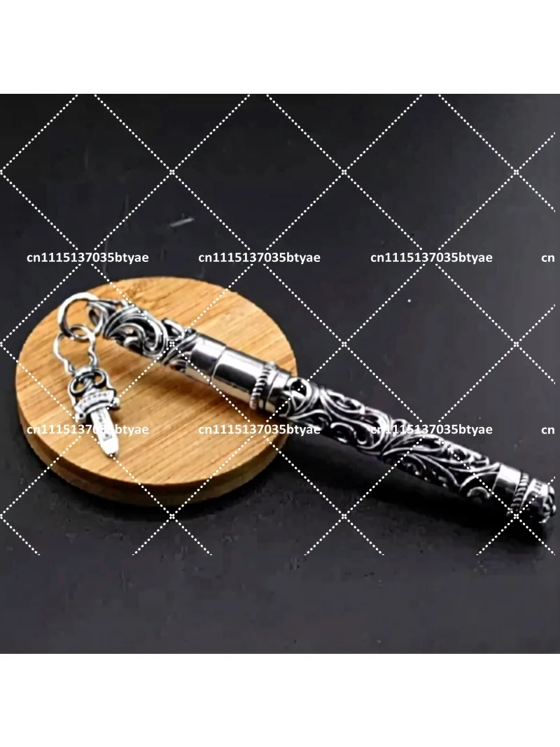 Vintage Metal Ballpoint Pen Cross Hollow Engraved Business Style Gift for Men Women