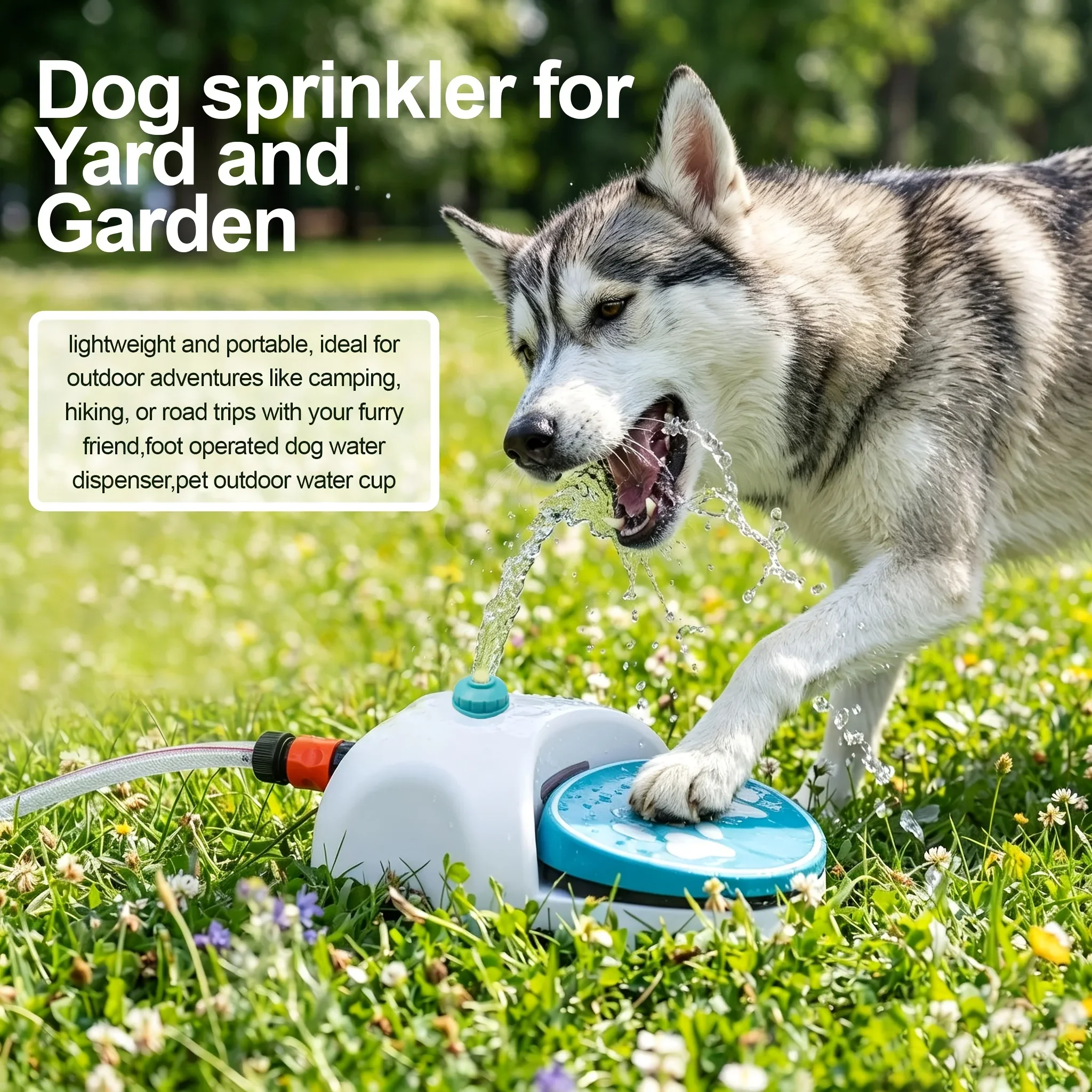 Outdoor Dog Water Dispenser Paw Activated Simple Use Easy Connection Step On Water Fountain with Hose for Lawn for Pets Tools