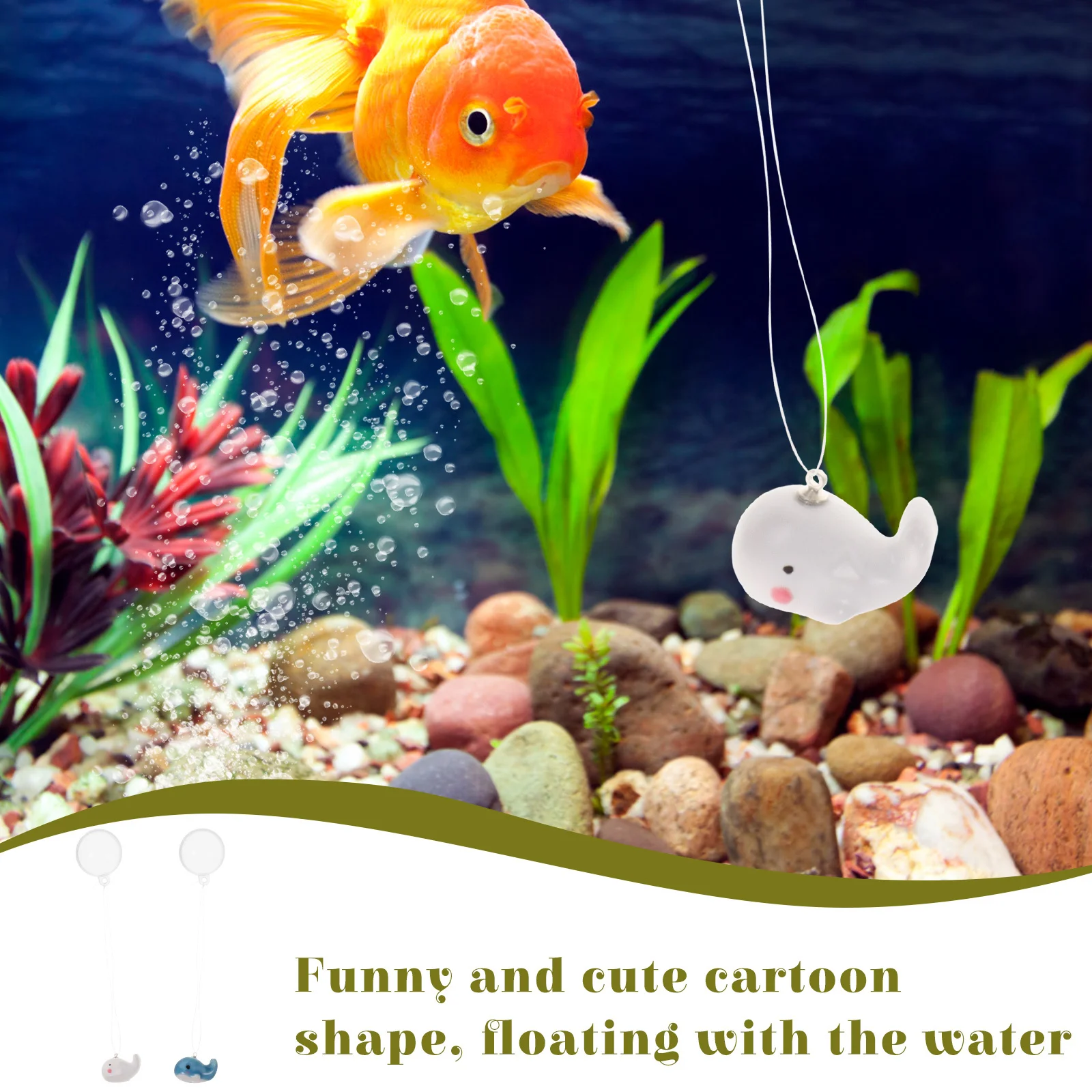 

2Pcs Fish Tank Floating Ornaments Lightweight Compact Design Vivid Aquarium Marine Animal Decor Practical Gift Stylish