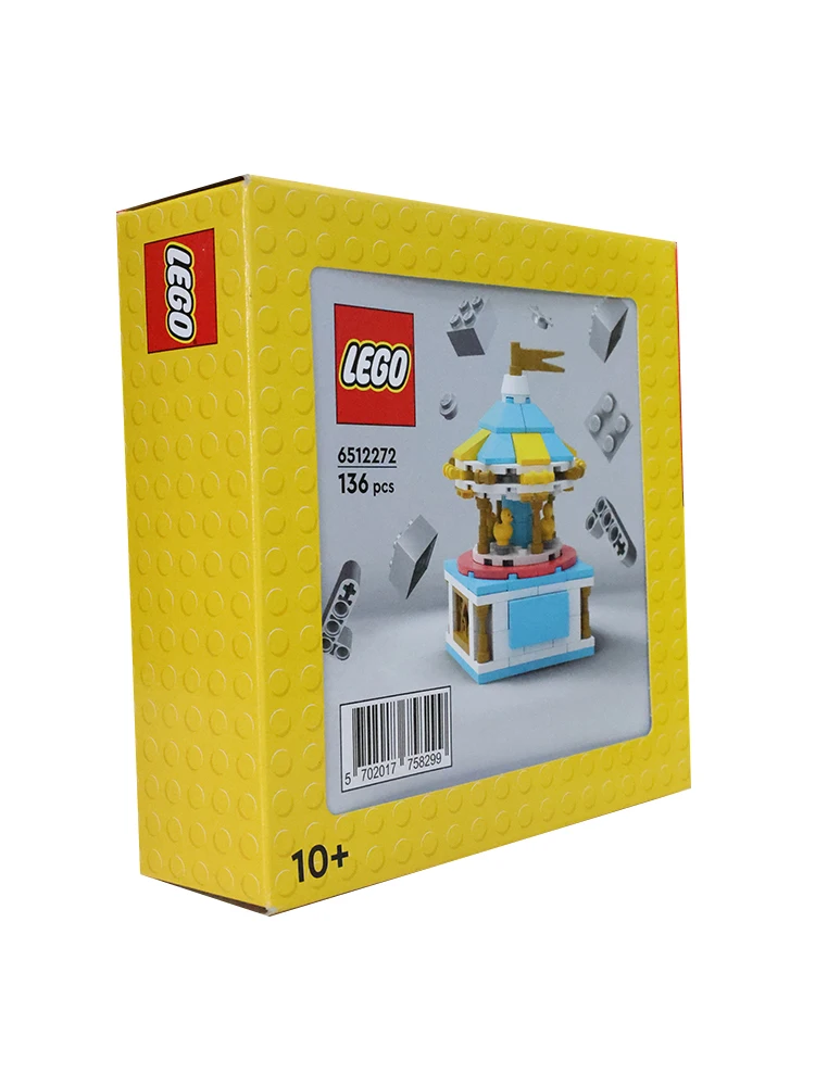 Lego-carrossel de pato amarelo feliz para menino e menina, blocos de construção, quebra-cabeça, brinquedo, presente, 6512272