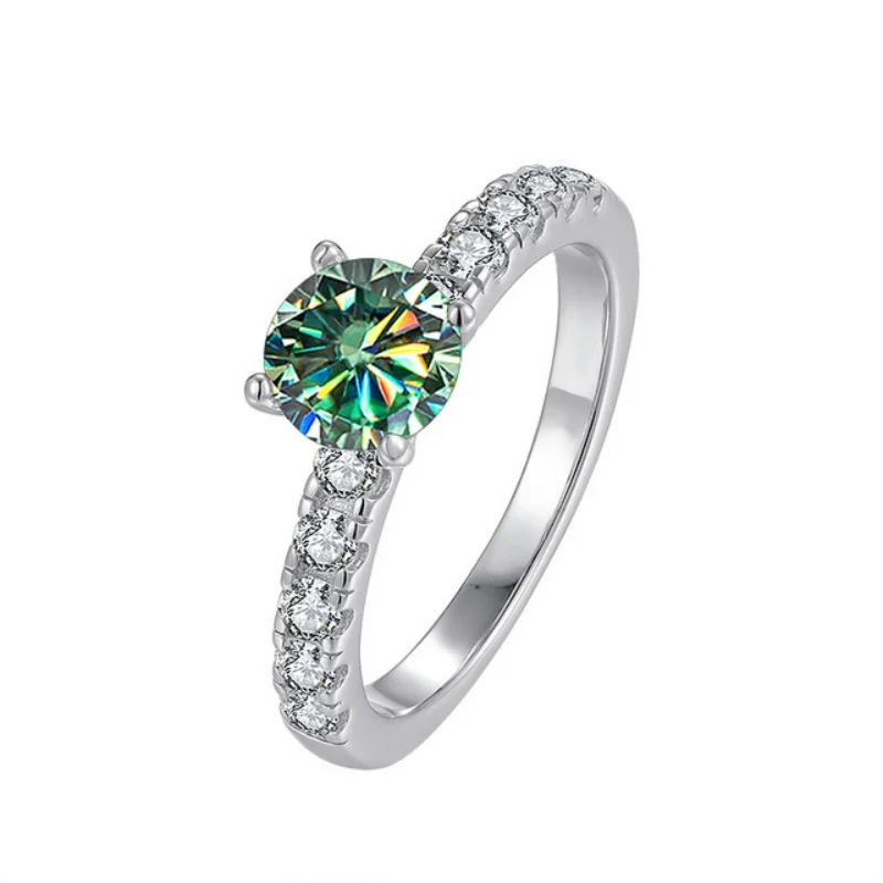 

Кольцо с муассанитом 1 карат D VVS1, кольцо из стерлингового серебра S925 «Eternal Love» — подходит для свиданий и помолвок, подарок на день рождения