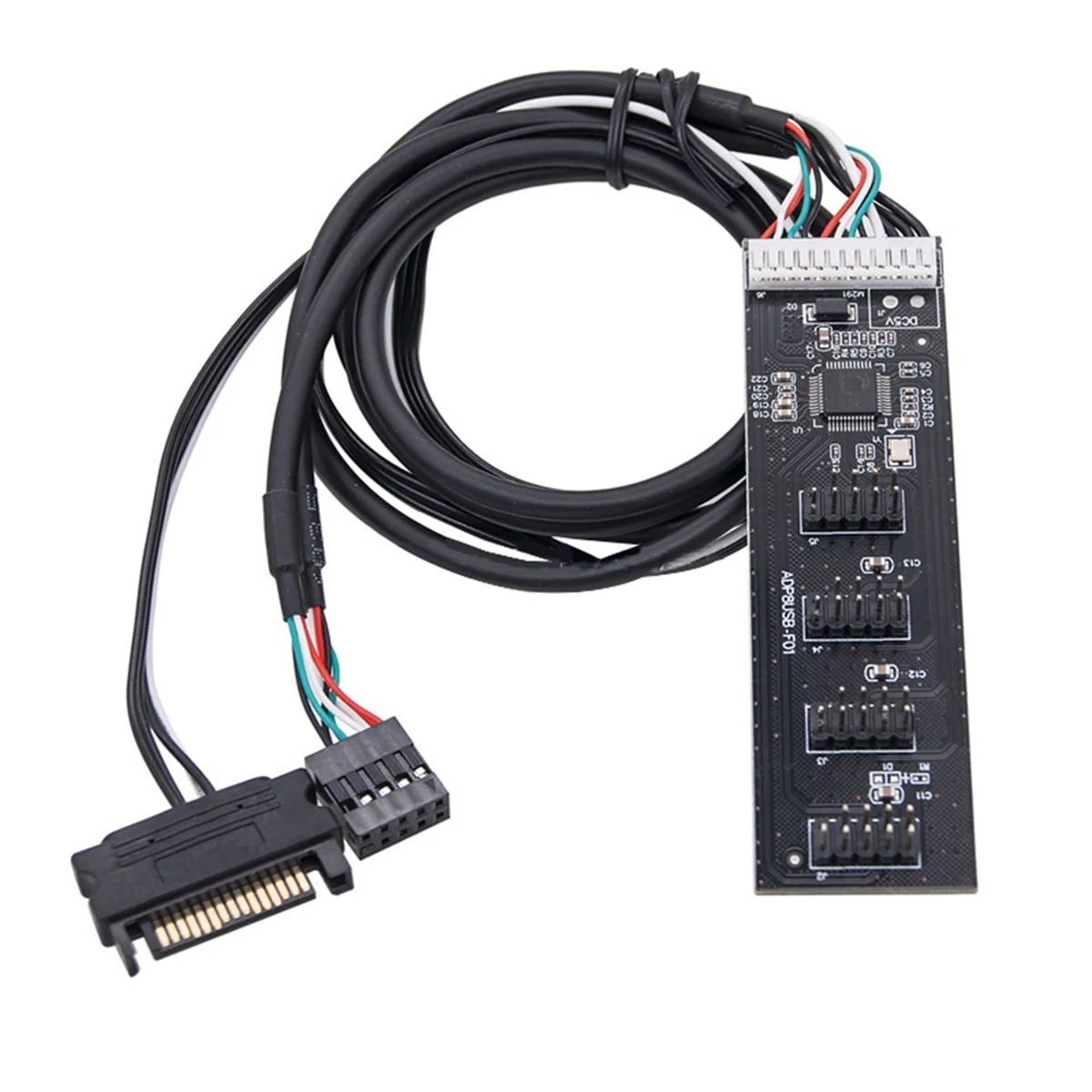 (Limited Offer)USB2.0 Header Splitter 9 Pin 1 to 4 Extension Hub Splitter with SATA Interface Cable for PC Mainboard Adapter