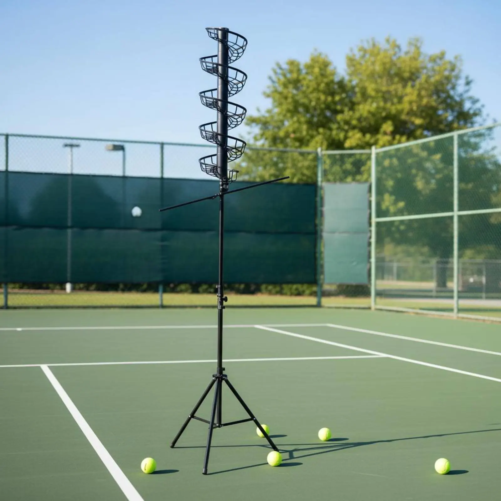 

Tennis Ball Machine Beginner Friendly Automatic Ball Feeder Pickleball Launcher Solo Practice Single Player Swing Coach