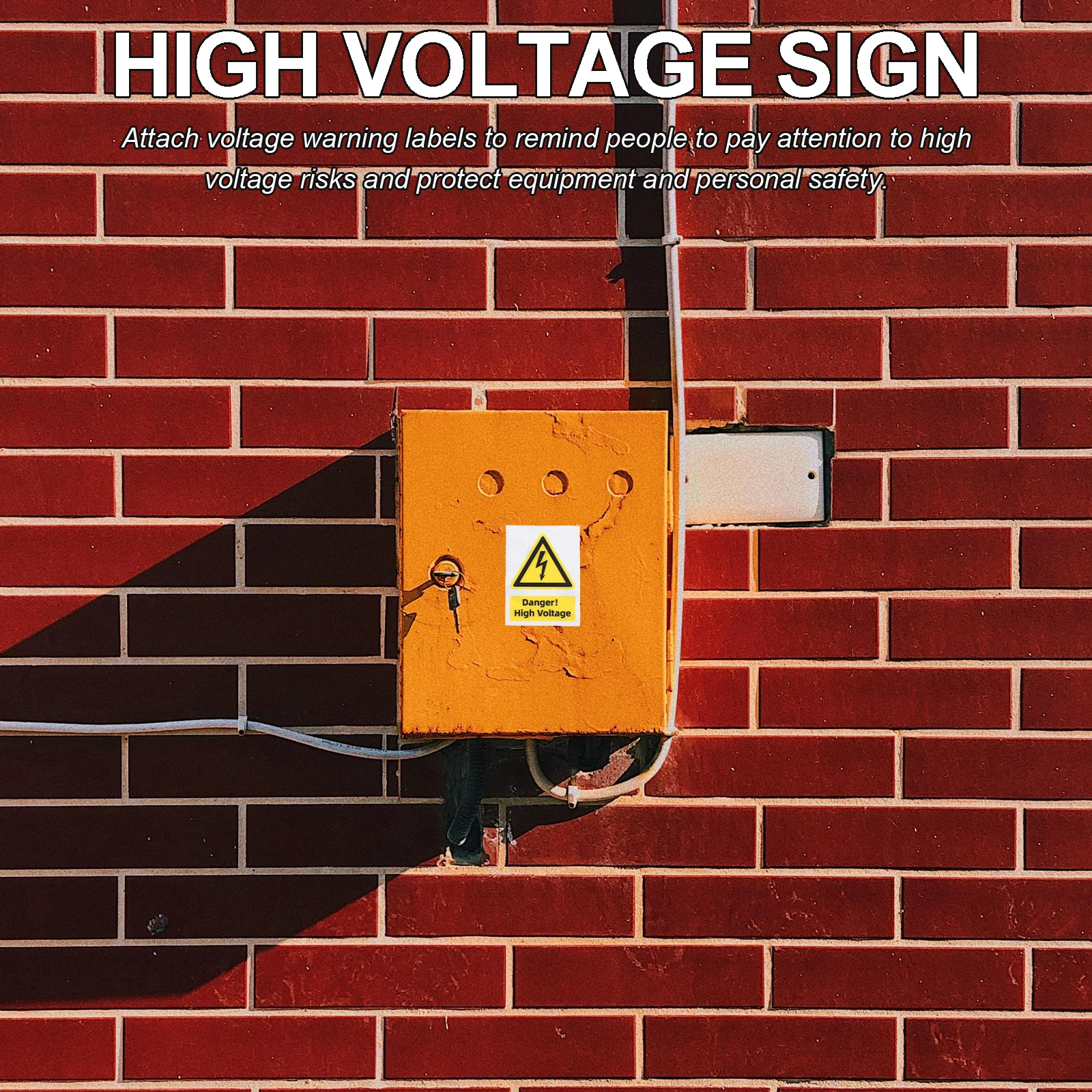 

High Voltage Warning Sticker Electrical Safety Labels Reflective Danger Signs Caution Labels Waterproof Outdoor Use