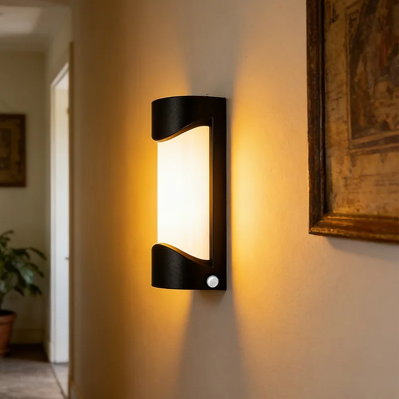 Chinese style hotel corridor human body induction wall lamp double head up and down luminous corridor stairs sensor lamp