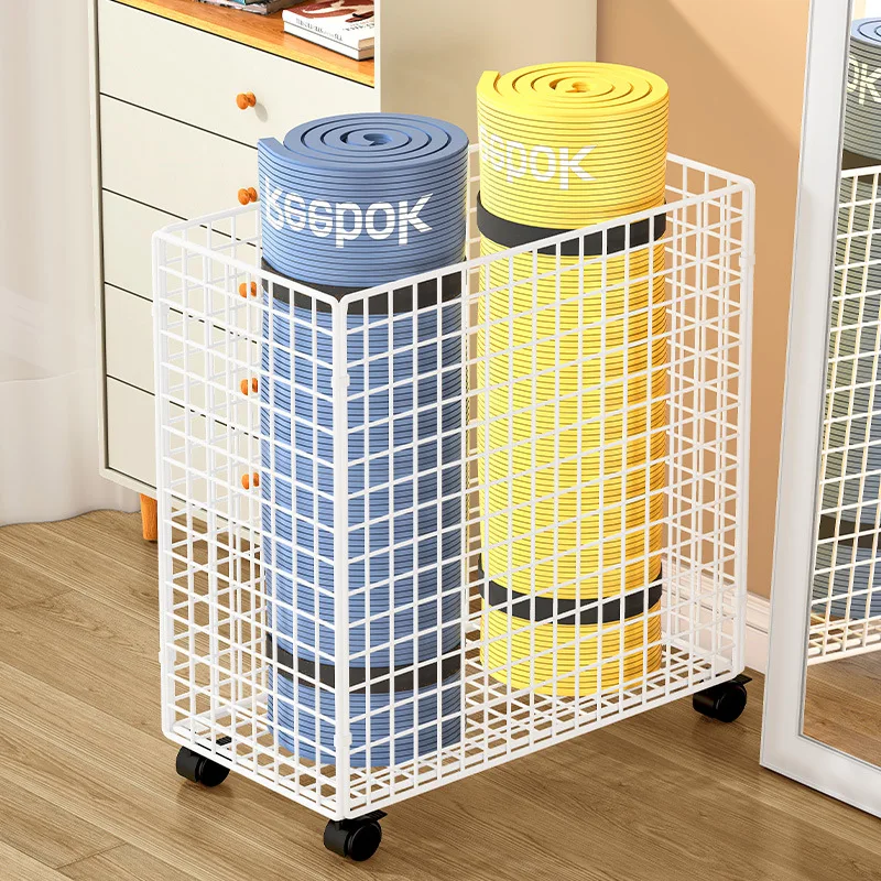 High quality furniture foldable cabinet clothes storage baskets living room yoga mat rack organizer