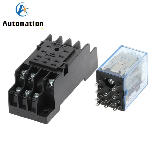 1 zestaw MY3 HH53P MY3NJ Micro Mini Coil Power Relay 11pin 3NO 3NC LED Lamp 5A AC 110V 220V z gniazdem 12V 24V