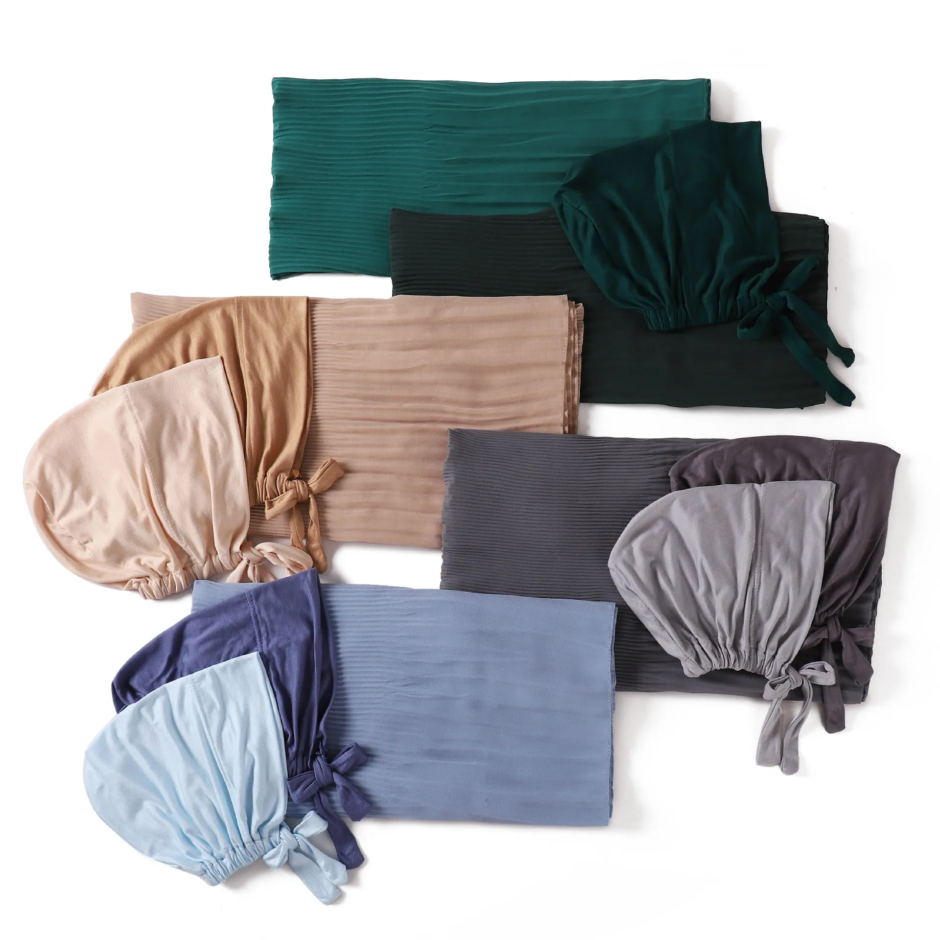 2 pçs chiffon longo cachecol e chapéu de renda conjunto muçulmano hijab underscarf bonnet boné islam cachecóis instantâneos turbante babados xales envoltórios