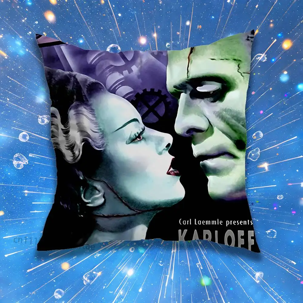 Movie B-Bride of F-Frankenstein Pillow for Sofa Seat Chair Decorative/Modern Home Decor Print Throw Cushion