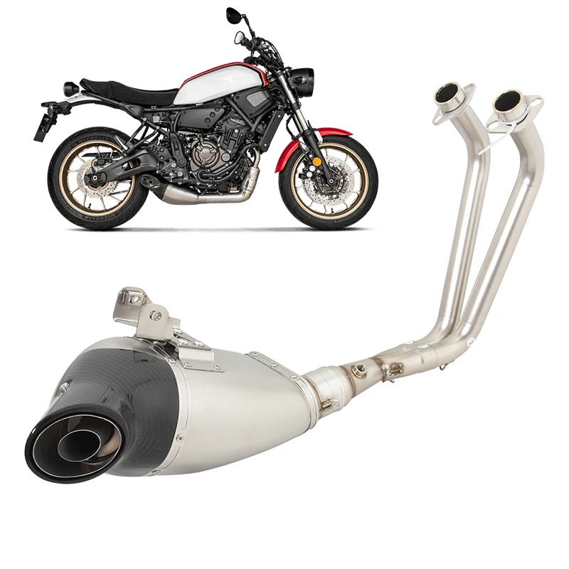 For MT-07 FZ-07 MT07 FZ07 2014-2022 Motorcycle Full Systems Exhaust Front Link Pipe Carbon Fiber Muffler DB Killer