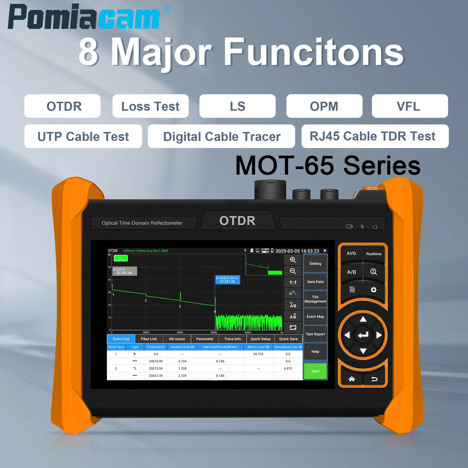 Fiber Optic OTDR Tester 5.4
