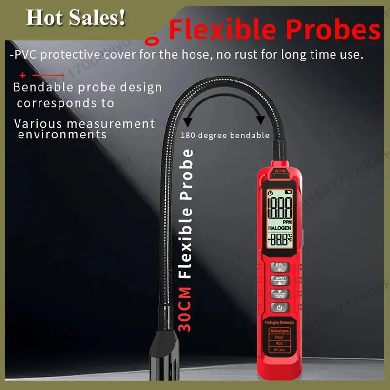 -A23G เครื่องปรับอากาศ HVAC Refrigerant Leak Detector 0-1000PPM เครื่องทดสอบสําหรับ CFC HFC HCFC HC HFO ZL77B