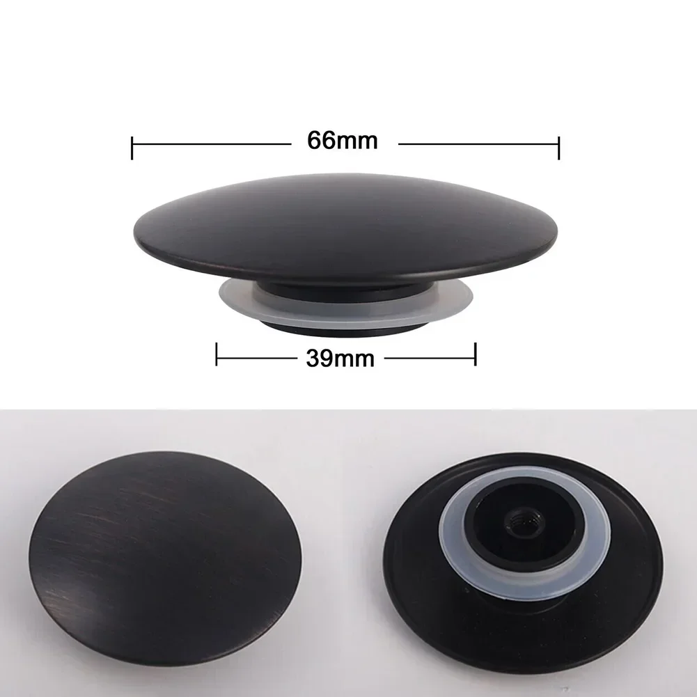 Tapón de drenaje para fregadero, tapón de drenaje para lavabo negro mate, botón pulsador para fregadero de baño emergente, tapón Clack para cocina,