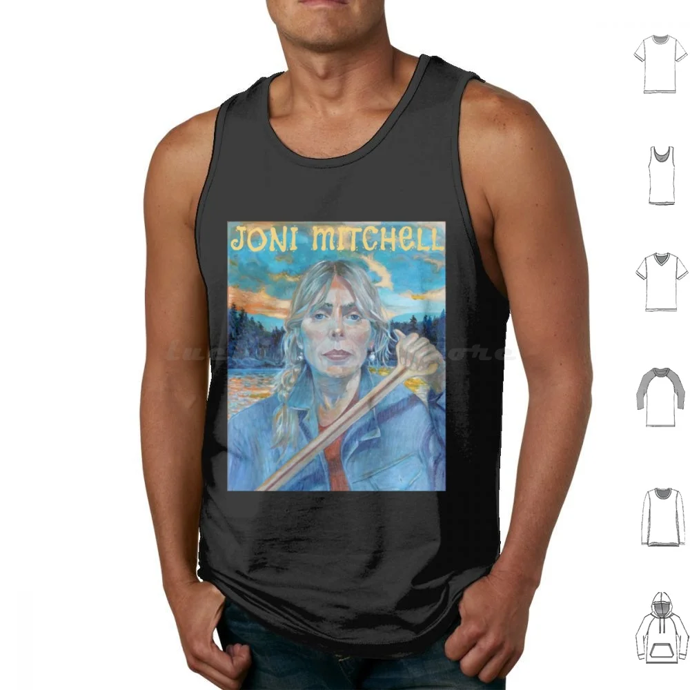Joni Mitchell Mitchell Blue _ Tank Tops Vest Sleeveless Joni Mitchell Folk Joni Music Mitchell 60s 70s Blue Singer Classic