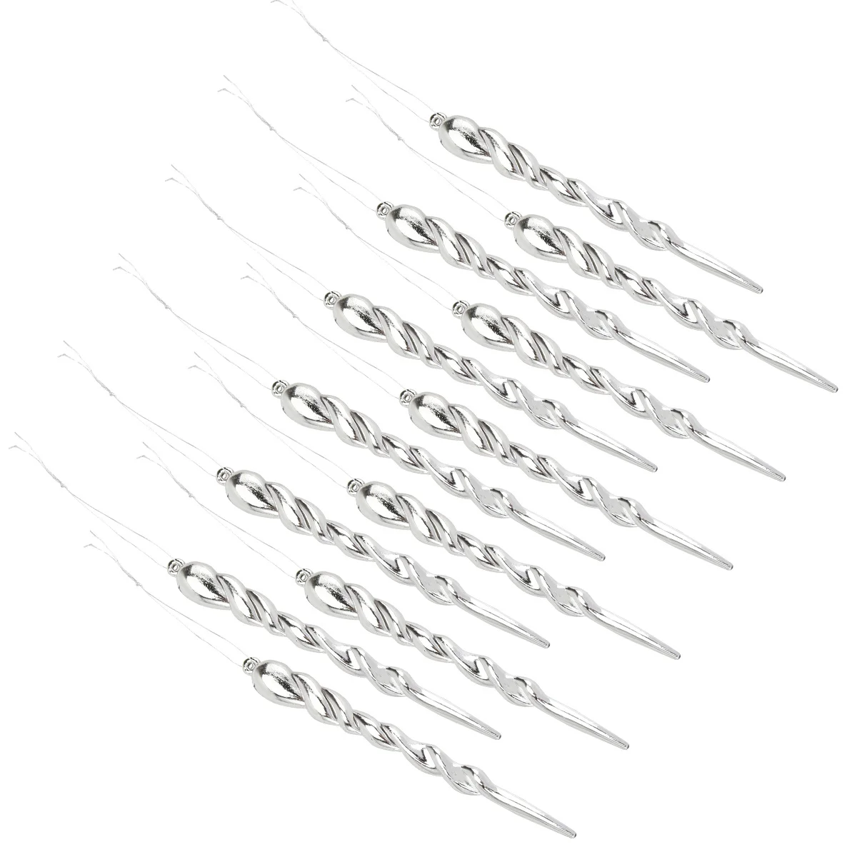 

12Pcs Ice Column Hanging Decor Premium Plastic Christmas Icicle Ornaments for Tree Window Door DIY Home Office Xmas Decoration