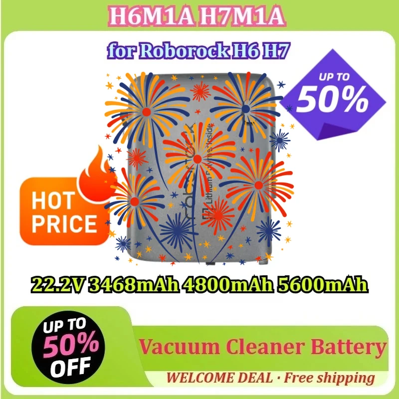 [H6M1A H7M1A] for Roborock H6 H7 22.2V 5600mAh Handheld Vacuum Cleaner Battery Lithium Battery