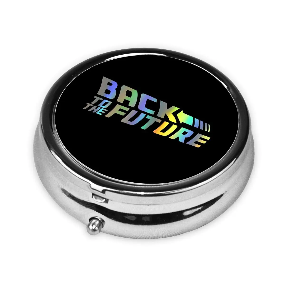 العودة إلى المستقبل السفر حبوب مستديرة المنظم الخيال العلمي كوميديا صندوق دواء علبة حبوب منع الحمل الخائن صندوق تخزين لمحفظة جيوب #4