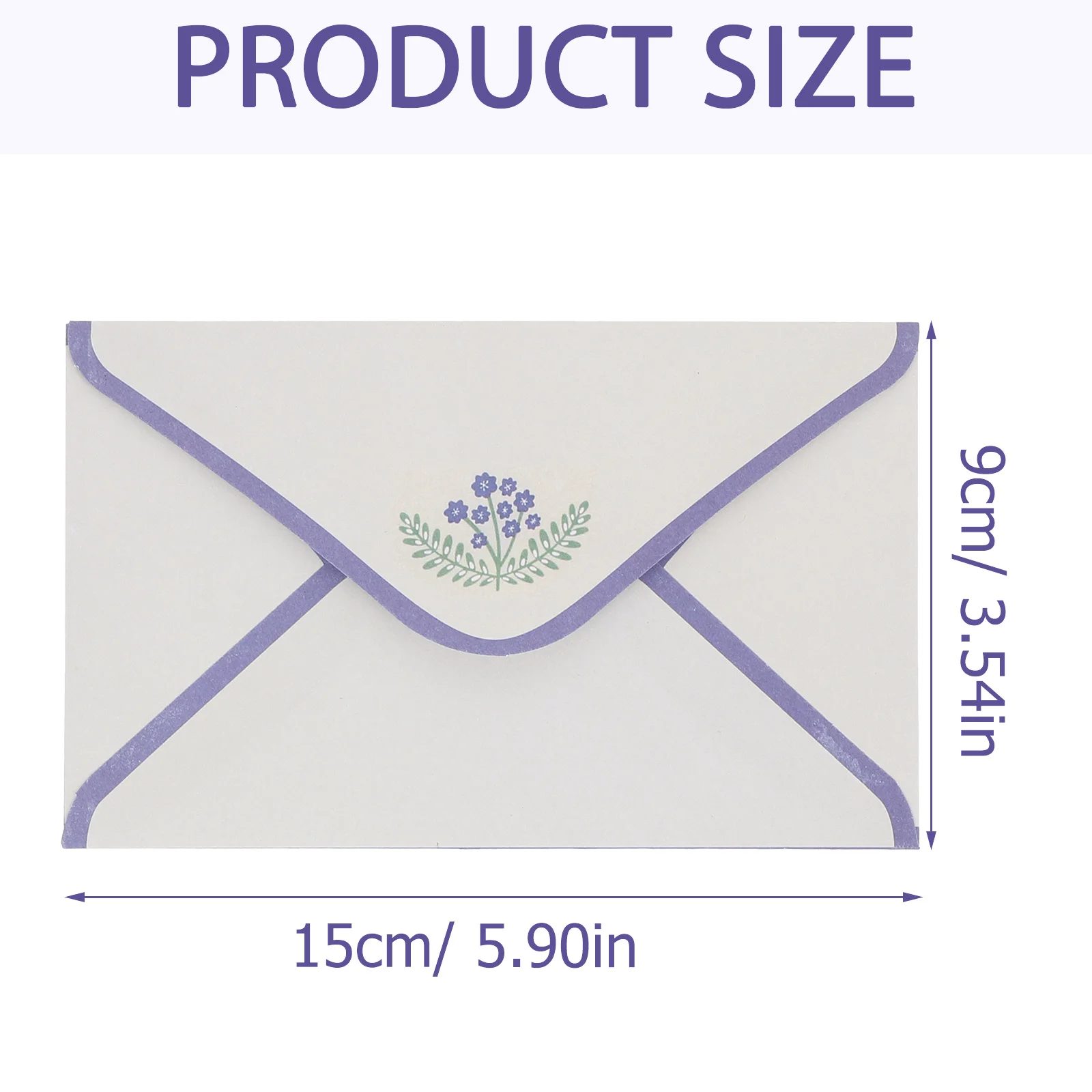 5 Sets Letter Papers Envelope Kit Beautiful Floral Stationery for Writing Purple