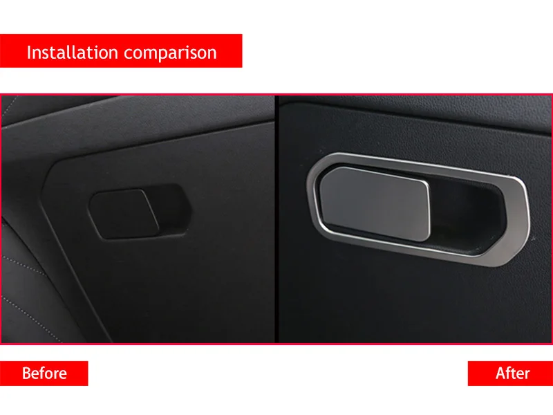 Car co-pilot Storage Glove Box Handle Frame Stickers  Cover Styling 2Pcs/Set For Haval F7/F7X 2019 2020 2021 Accessories