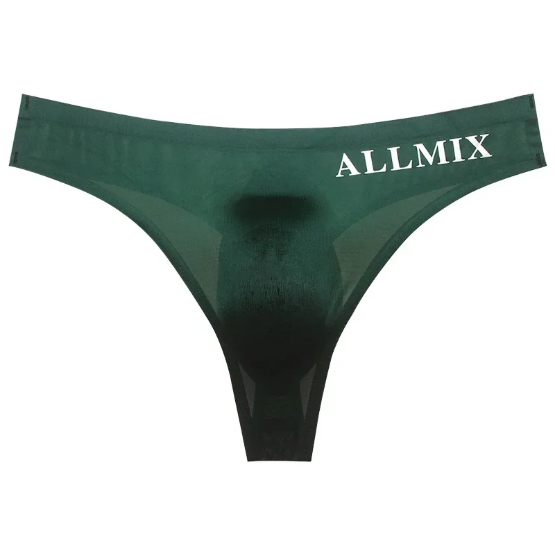 Men'S Panties Sexy Sports Fitness Jockstraps Cuecas Thin U Convex Pouch Underwear Buttock Lifting Ice Silk Seamless Thong