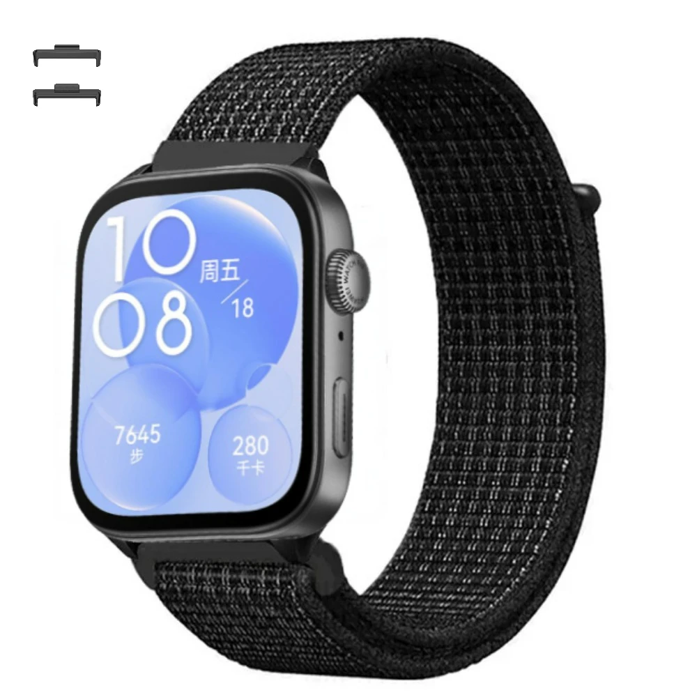 Nylon Loop Strap for Huawei Watch Fit 3 Men's and Women's Adjustable Breathable Replaceable Wristband for Huawei Watch Fit3 Band