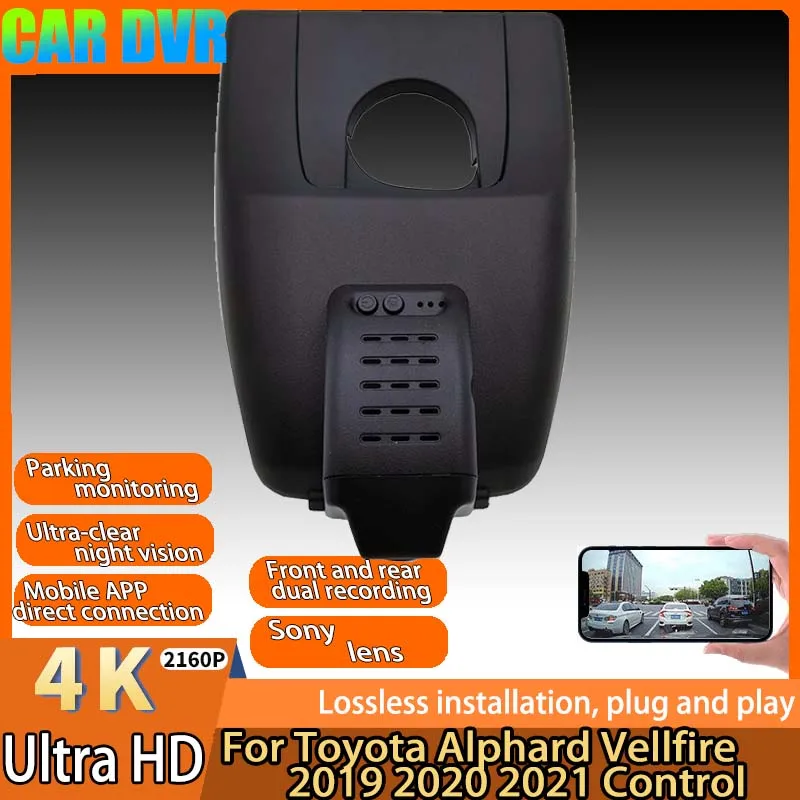 4K HD Plug And Play Easy installation Wifi Car DVR Dash Cam For Toyota Alphard Vellfire 2019 2020 2021 Control By Moblie APP